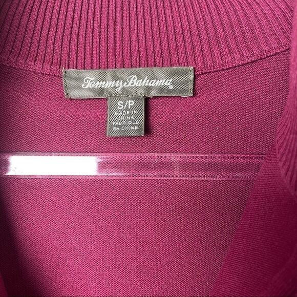 Tommy Bahama Women’s Burgundy Quarter Zip High Neck Merlot Sweater Dress SizeS/P - Picture 7 of 8